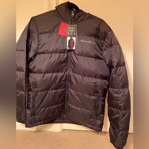 Eddie Bauer - Men’s Black Hooded Down Jacket - Size Medium